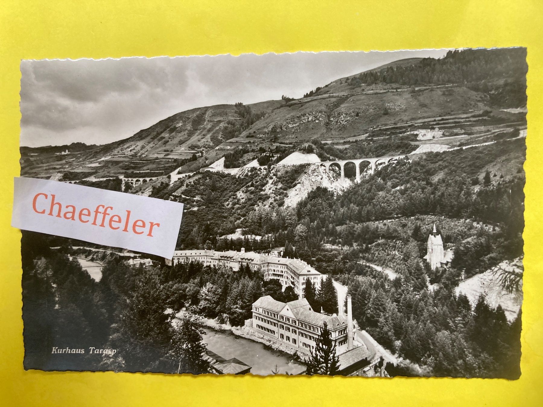 Cartoline postali: 1939 Kurhaus Tarasp – Usato da Zürich venduto da Chaeffeler
