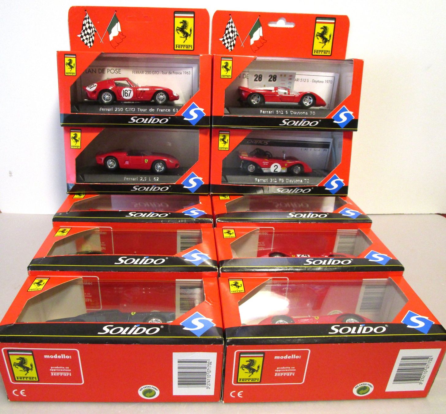 Ferrari Modellini d'auto: LOT DE 10 FERRARI SOLIDO  1992 – Nuovo e nell'imballaggio originale da Chêne-Bourg venduto da breno56 3