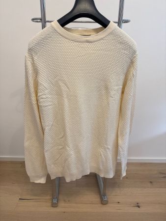 Cremefarbener StrukturpulloverGr. L
