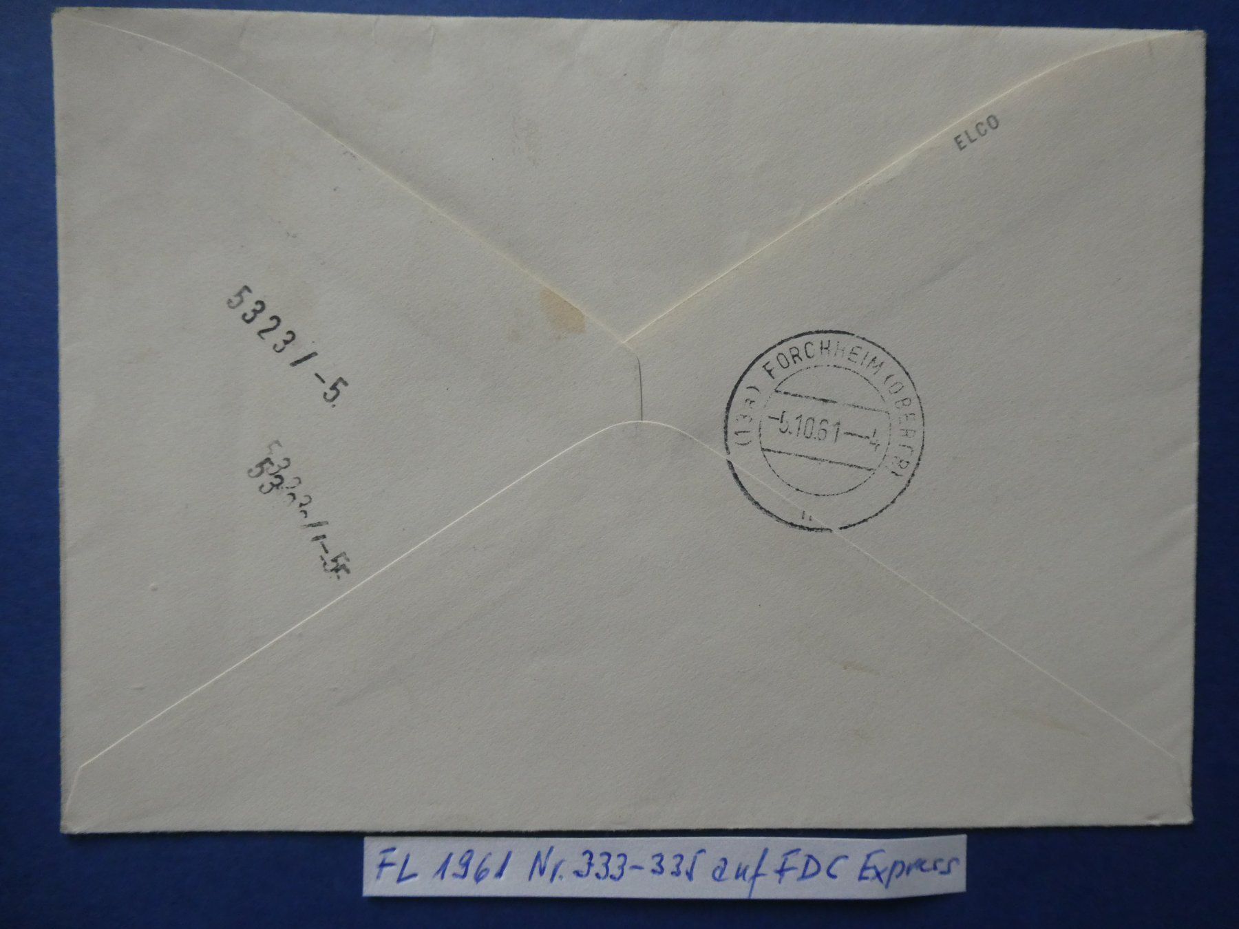 Alle Briefmarken: FL 1961 Nr. 333-335 FDC Express – Gebraucht aus Lausen von Herbamare01 1