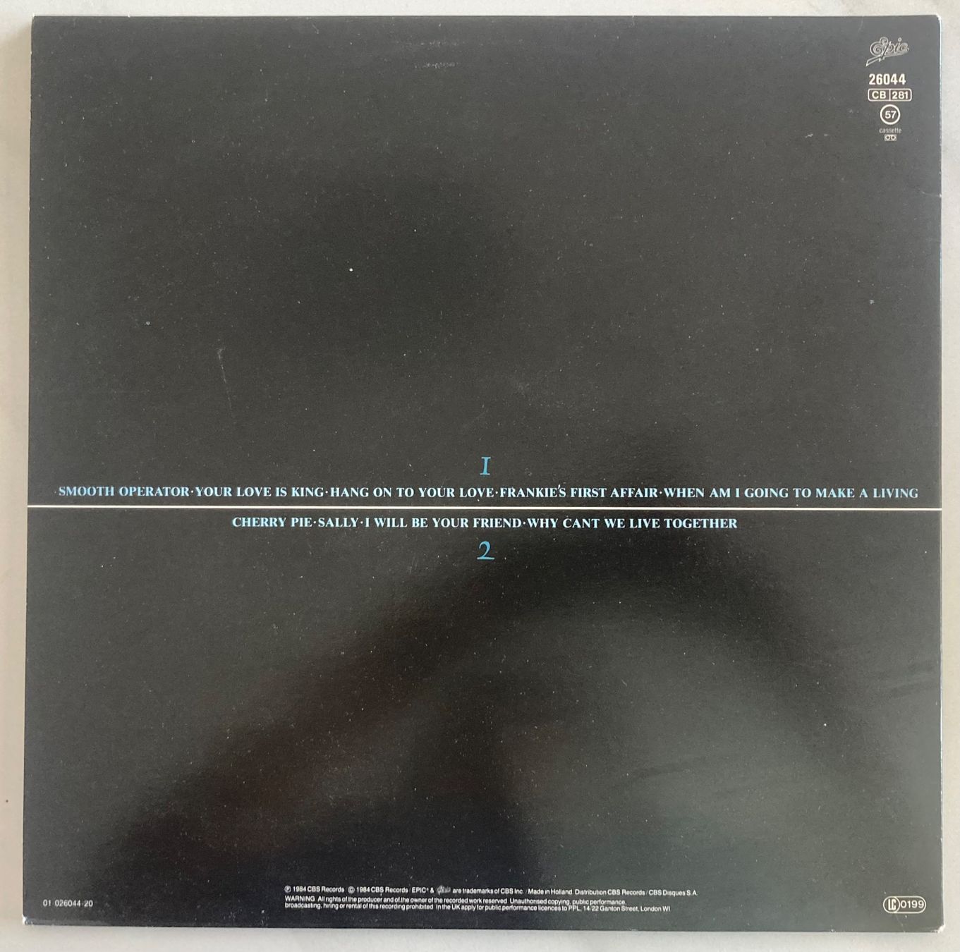 Schallplatten: SADE - DIAMOND LIFE – Gebraucht aus Poliez-Pittet von Newtown-Records 1