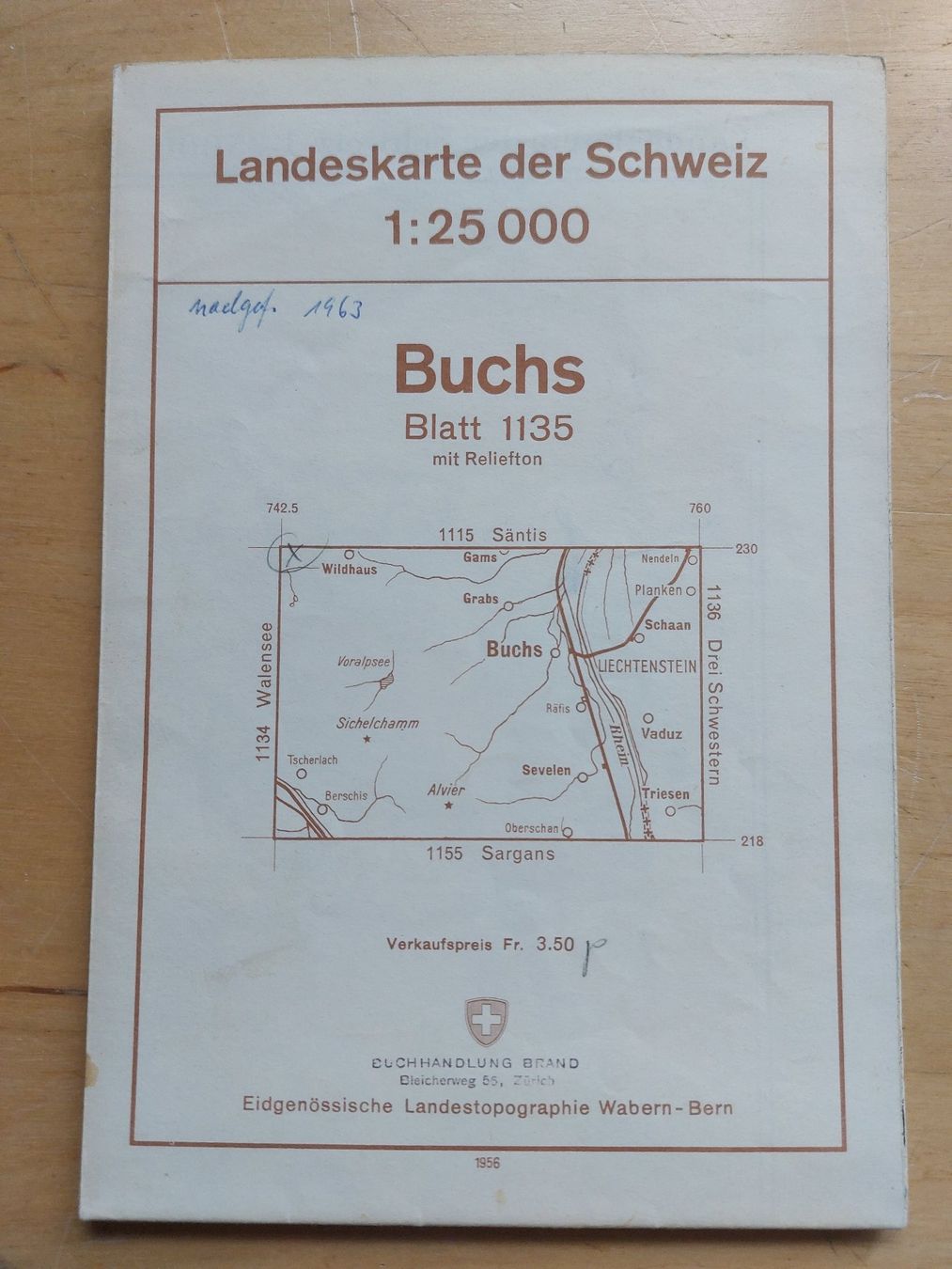 Cartine & Atlanti: Landeskarte der Schweiz - BUCHS – Usato da Gipf - Oberfrick venduto da Esnoopy