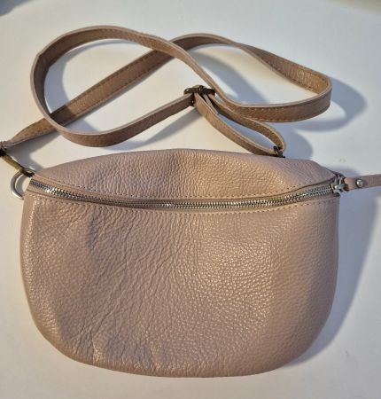 Gürteltasche Leder Beige Damen Umhängetasche