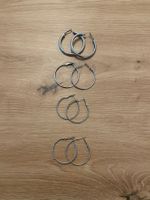 Set Ohrringe, Creolen silberfarben, 4 Paare, Top Zustand!