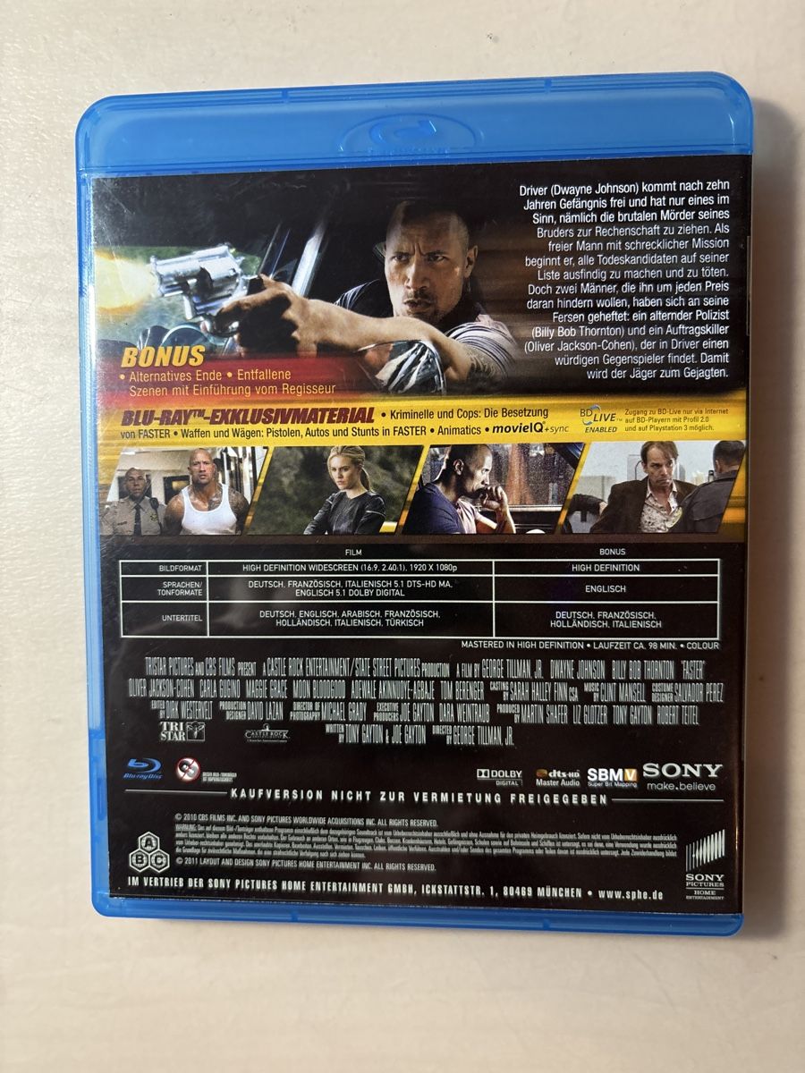 Tutti i DVDs: Blu-ray: Faster - Dwayne Johnson Action-Thriller, Top! – Usato da Ruswil venduto da Slivio_ 1
