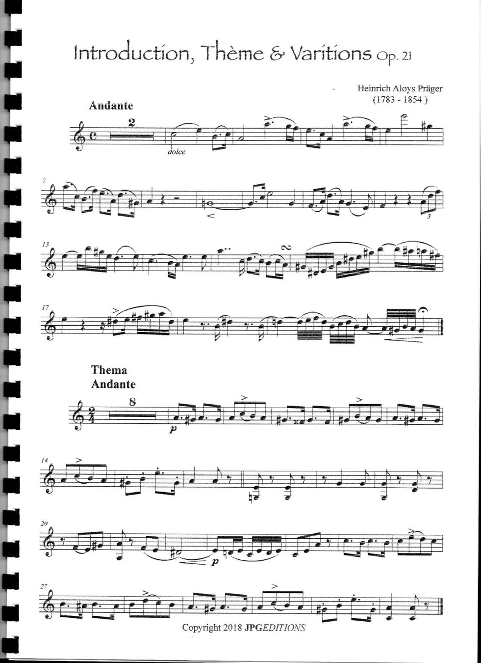 Libri: H.-A. PRÄGER – Introduction, Thème et variations op. 21 – Nuovo e nell'imballaggio originale da St-Blaise venduto da partita-ch 2