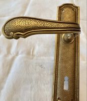 2 Antike Türklinken-Garnituren,Messing, Jugendstil, komplett