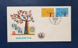 FDC Europamarken Schweiz 1962, spezielles Format 