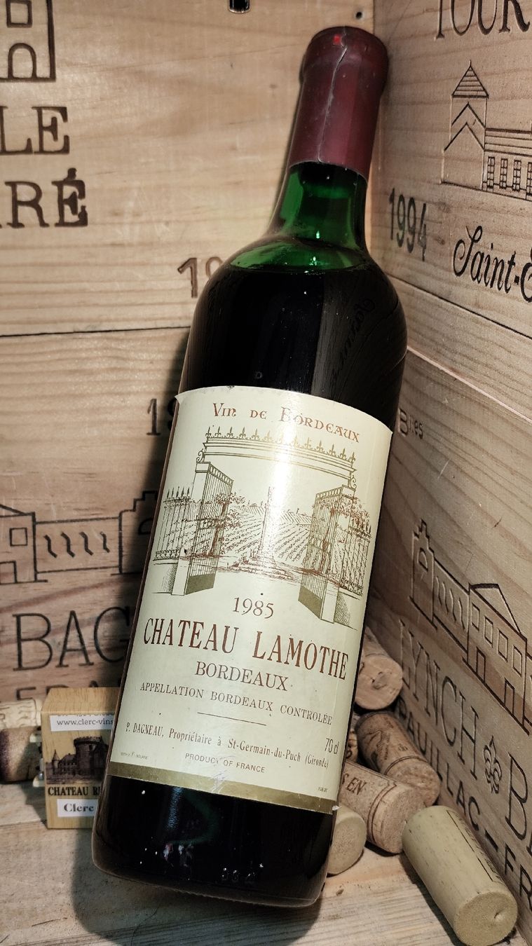 Vino: 1985 Chateau Lamothe Bordeaux – Nuovo e nell'imballaggio originale da Büsserach venduto da Vintage-vins