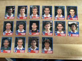 16 antike Sammelkarten der französischen Fussball Nati