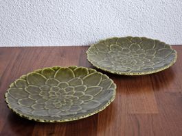 2 Vintage Retro Dessertteller im Artischoken Design Italien