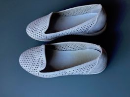 Damenschuhe Loafer beige perforiert Grösse 37 ,Neuwertig