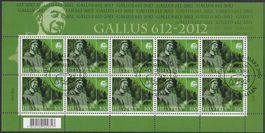 2012, Nr.1423 Zierbogen (1400 Jahre Gallus) vom Ausgabetag.