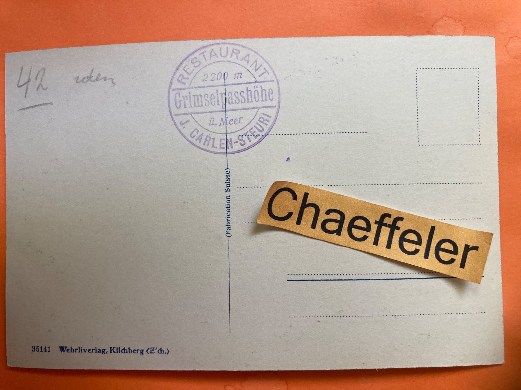 Cartoline postali: Rohnegletscher von Grimsel-Totensee aus. – Usato da Zürich venduto da Chaeffeler 1
