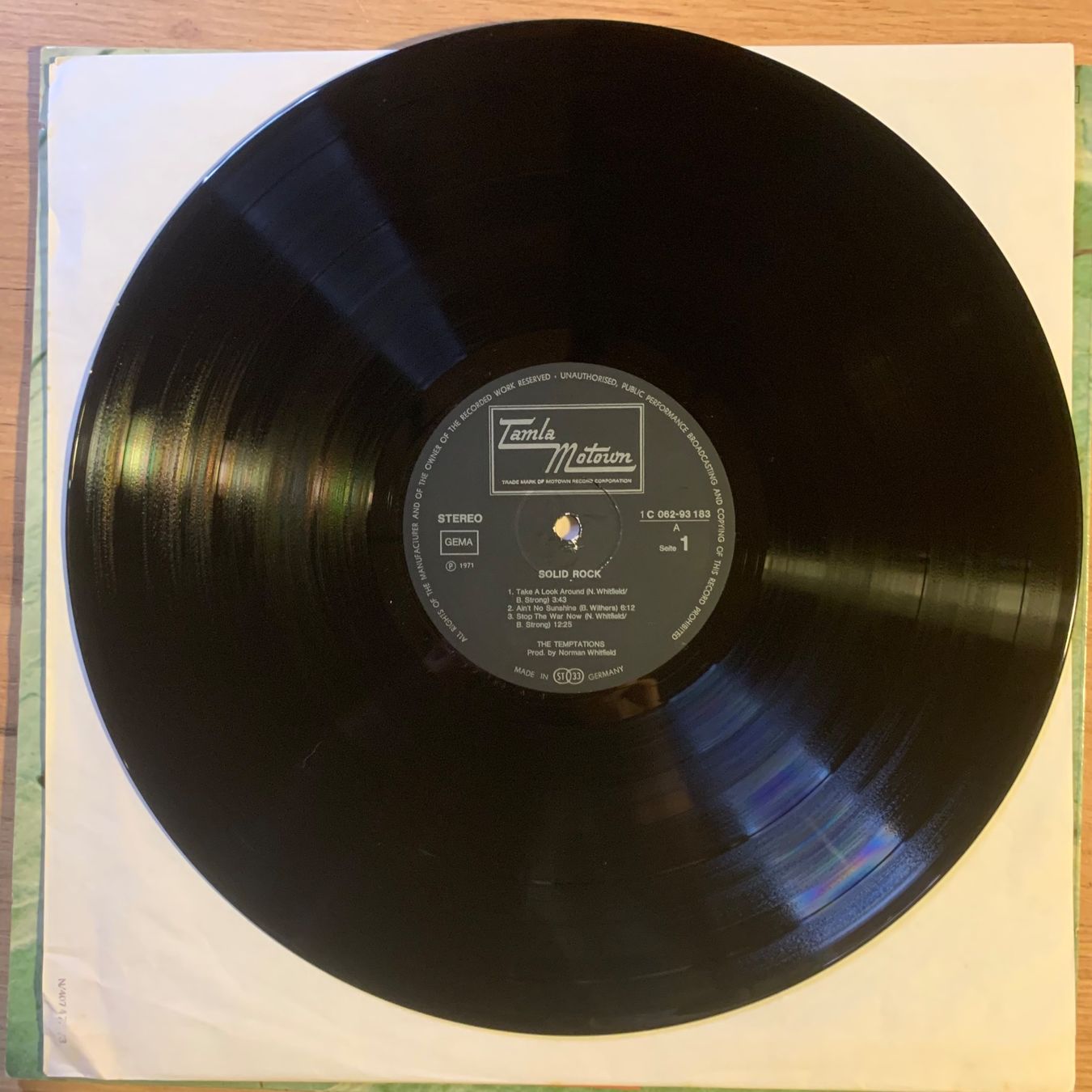 Schallplatten: THE TEMPTATIONS - SOLID ROCK...OG GER 1972...VG++/EX – Gebraucht aus Gals von Diskopat 2