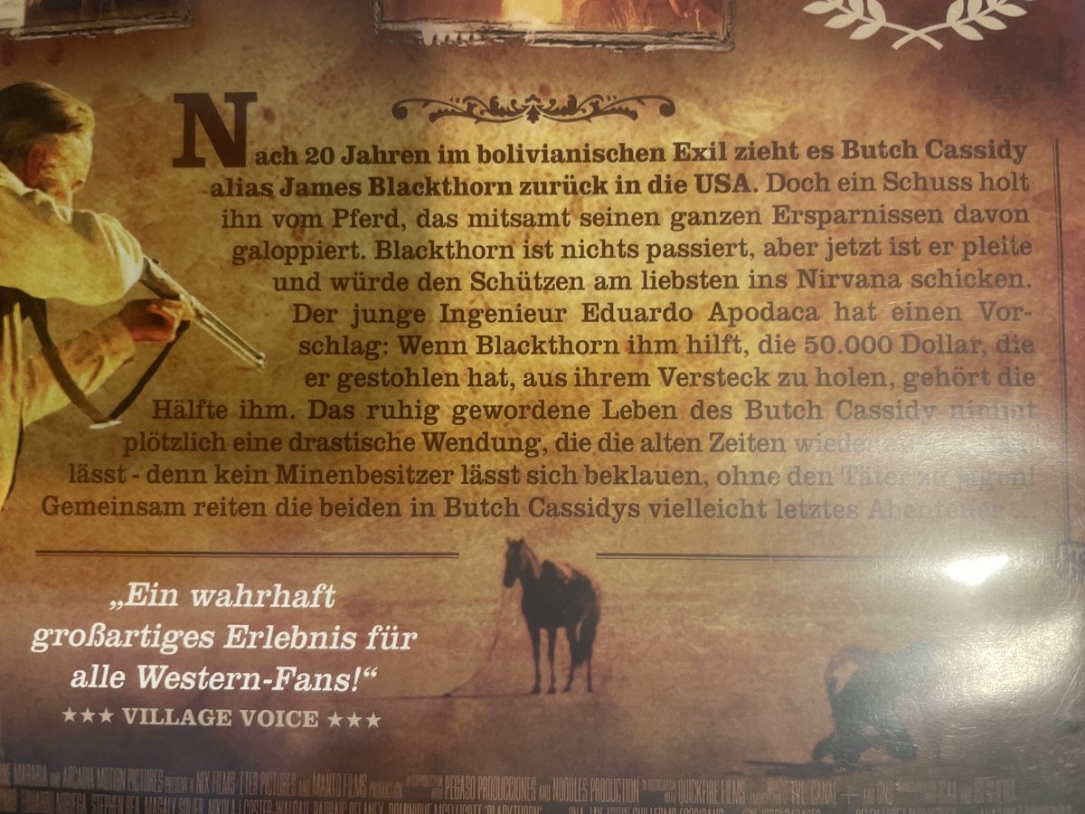 Tutti i DVDs: Blackthorn, Butsh Cassidy lebt – Usato da Winterthur venduto da machmaschine 2