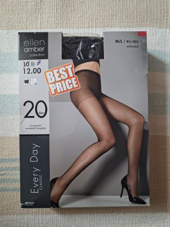 7x Strumpfhose ellen amber, schwarz M/L neu