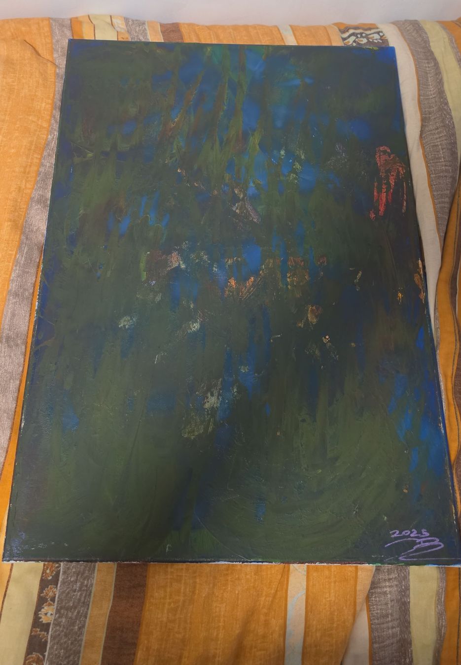 Tableaux: Quadro astratto blu e verde – Neuf (Voir description) à Losone par dar_h9gj