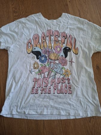 T-shirt Bershka blanc imprimé taille XS