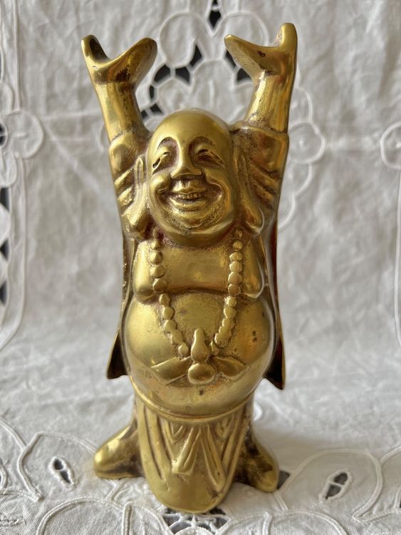 Lachende Buddha Statue - Kleine Stein Figur Für Home Decor & Garten