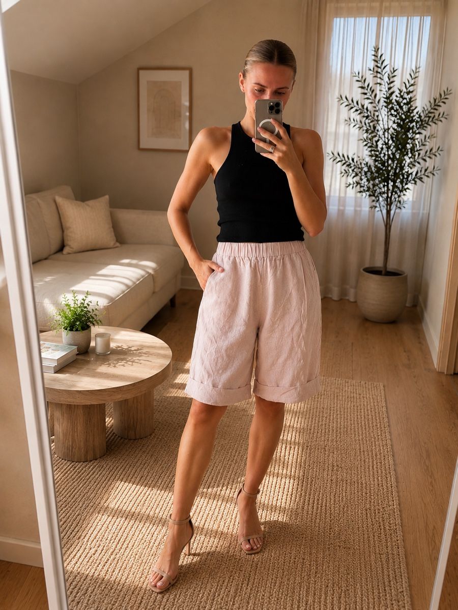 Pantaloni: Light pink linen shorts size M for Sumer , new – Nuovo e nell'imballaggio originale da Sattel venduto da Zlata1
