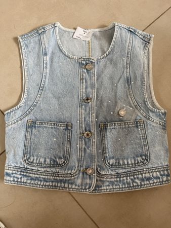 Jeans-Weste NEU Damen Strass Grösse XS 