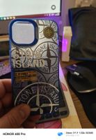Coque très solide silicone pour iPhone 15 Stone island