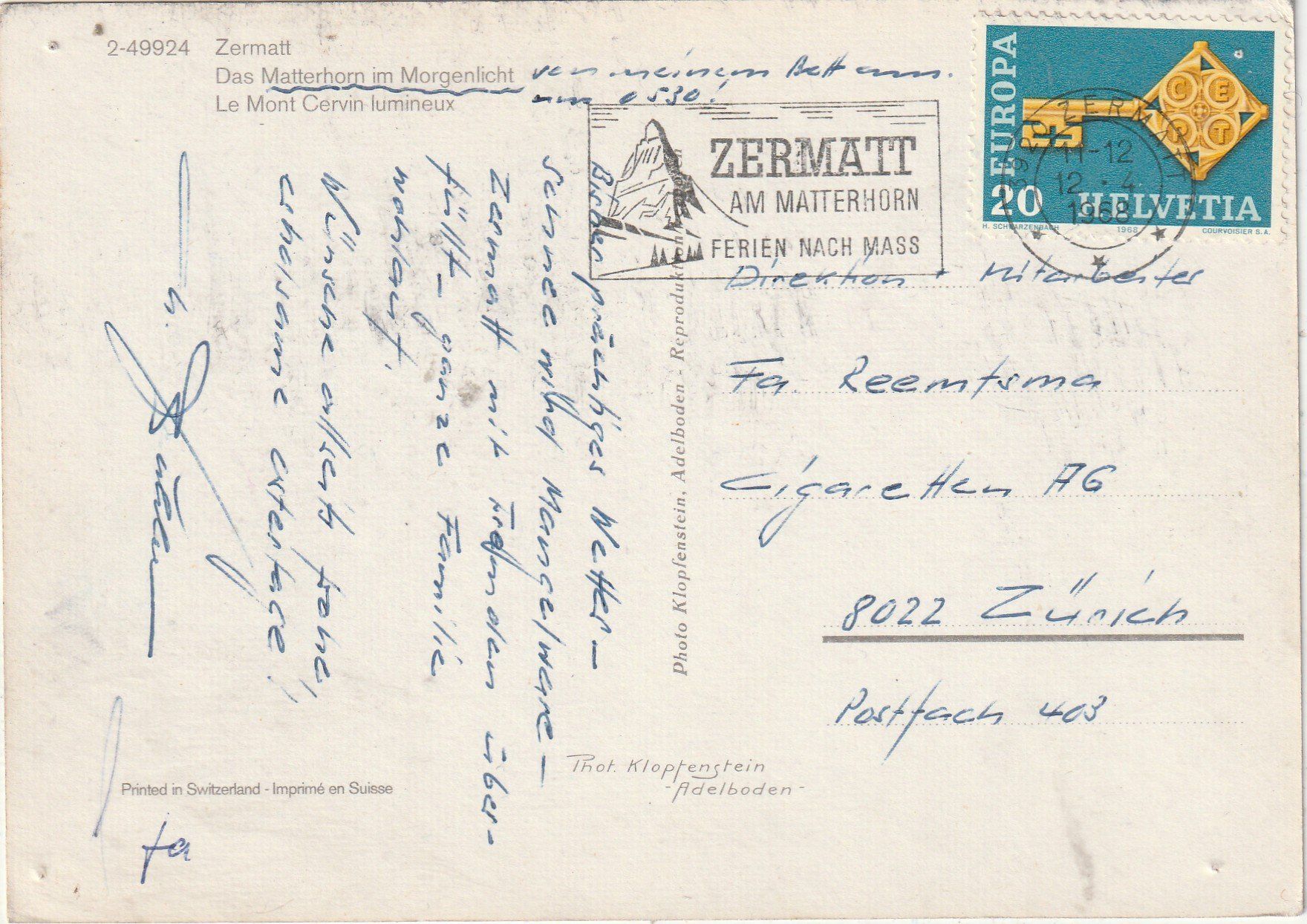 Cartes postales: Matterhorn – D'occasion à Lumbrein par made02 1