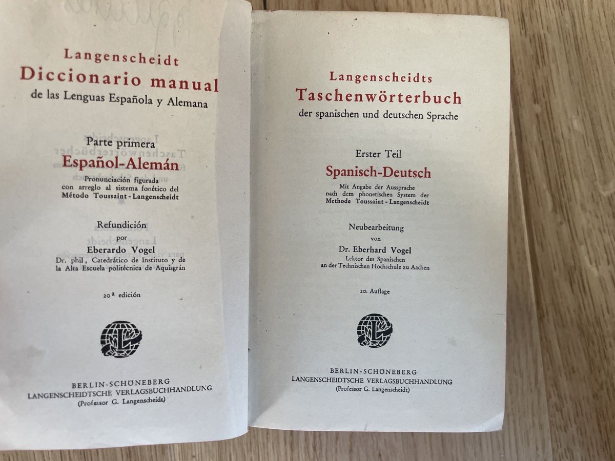 Libri: Antikes Langenscheidts Wörterbuch Deutsch-Spanisch 1927 – Usato da Winterthur venduto da cheerio97 5