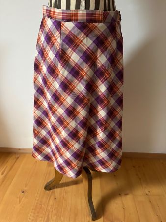 Vintage Rock kariert lila orange beige - guter Zustand