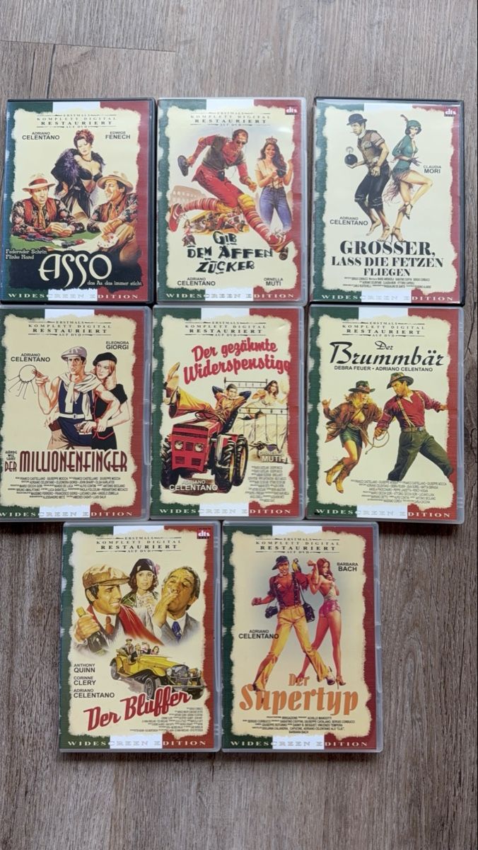 Tutti i DVDs: Adriano Celentano Filme Sammlung (8 DVDs) – Usato da Gerlafingen venduto da jan_dlt9