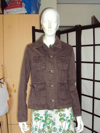 Trendige Damen Jacke im Safari-Stil, Grösse 38, Braun, Top!