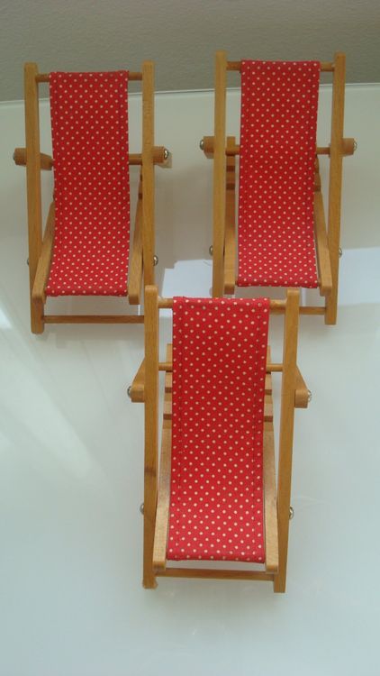 3 KlappLiegestühle für Puppen/Deko 14 x 7 cm Kaufen auf Ricardo