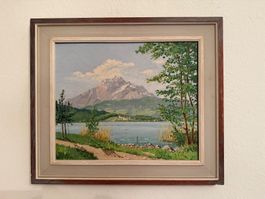 Ölgemälde Landschaft Weber Pilatus See gerahmt gebraucht