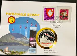 Patrouille Suisse  Numisbrief versilberte Medaille 2017
