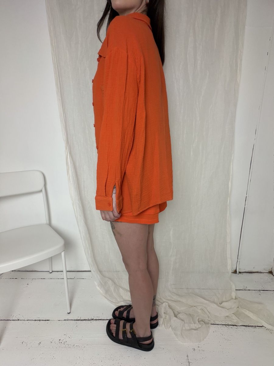Kleiderpakete: Orange cotton set shirt and shorts – Gebraucht aus Knonau von Grapesvintage 3