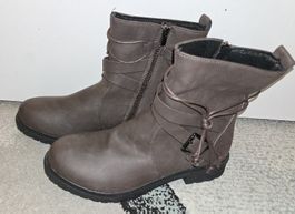 Damen Stiefeletten braun mit Schnalle 