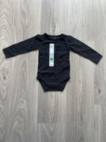 Schwarzer Baby Body Gr. 74/80 Langarm - Neu