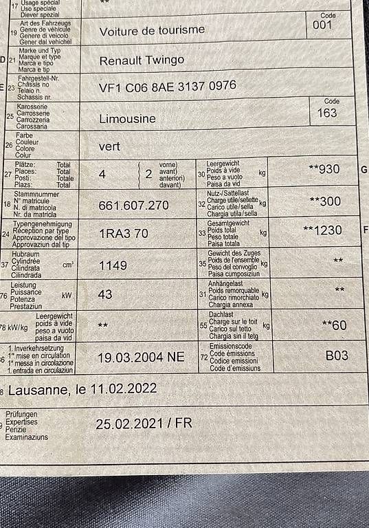 Autos: Twingo dans l'état  – D'occasion à Pizy par dom13 1
