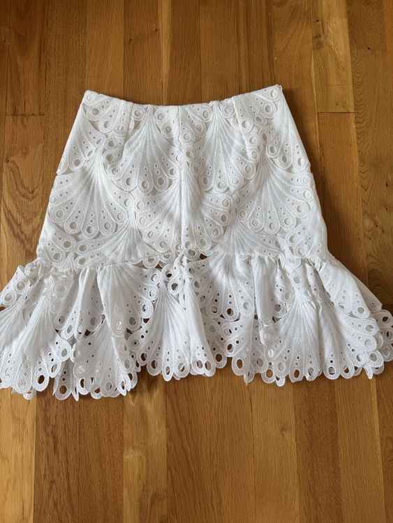 Jupe Maje Blanche Dentelle Taille 1 (34) - Style Mini - Neuve Sans étiquette