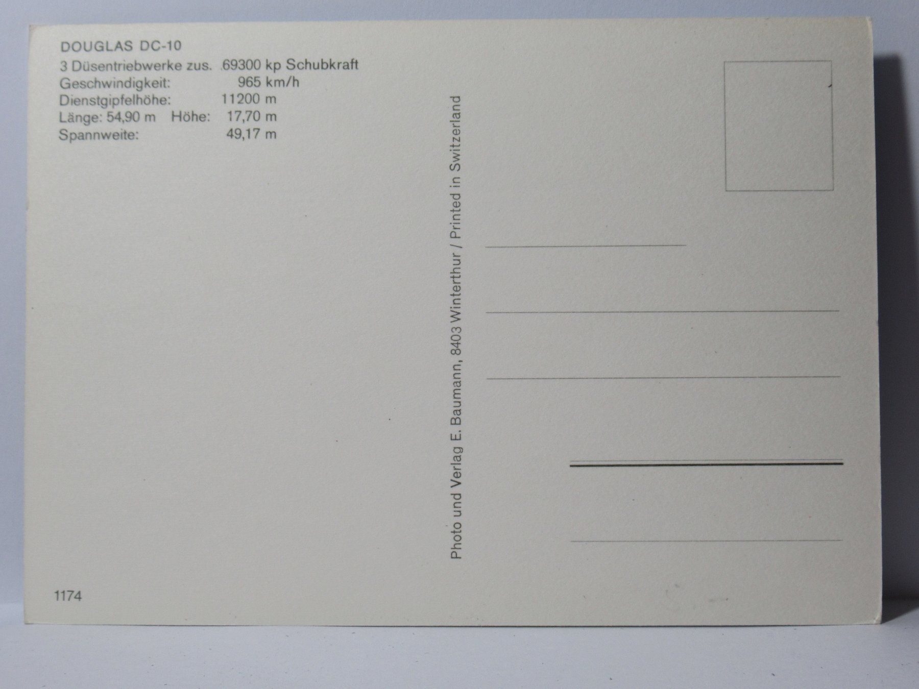Cartoline postali: Flugzeug Douglas DC - 10 – Nuovo (secondo la descrizione) da Grenchen venduto da Bluemchen1900 1