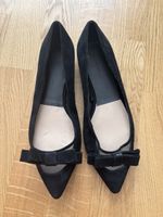 Zara Woman NEW Black Suede Bow ballet Flats 39