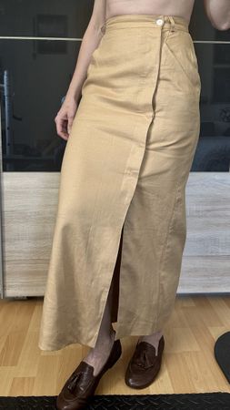 Jupe longue en lin beige,  parfait pour l'été !