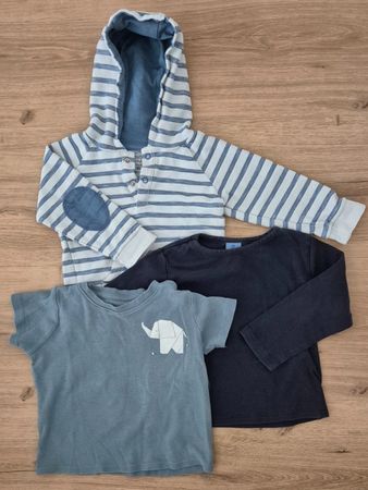 3er Set, Oberteile, blau, Gr. 86