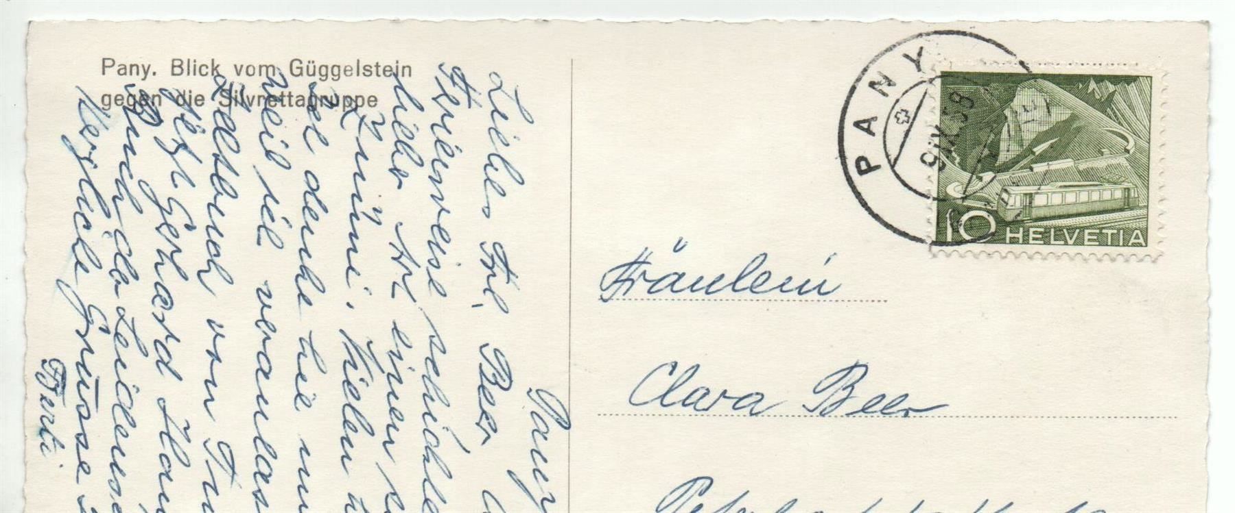 Cartes postales: PANY Blick vom Güggelstein – D'occasion à Jona par philajona 1