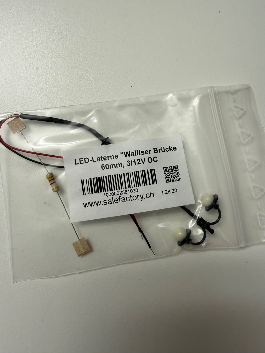 Modellini di ferrovie: 4x 2xLED Laterne Walliser-Brücke 60mm / HO – Usato da Jonschwil venduto da sutfra12 1