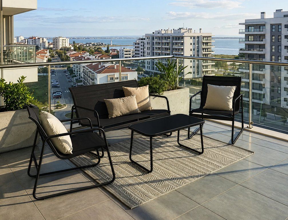Sofas: Gartenlounge 4-teilig schwarz – Neu (gemäss Beschreibung) aus Lüchingen von zaralein