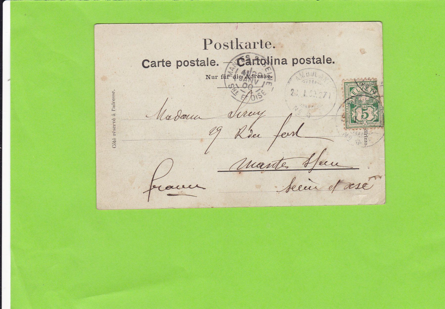 Cartoline postali: Vue générale d'Orbe – Usato da St. Peterzell venduto da neckertal 1