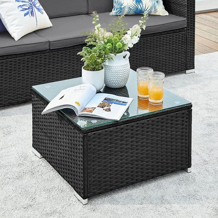 Divani: Gartenmöbel Polyrattan Ecksofa Schwarz Grau HELIOS – Nuovo e nell'imballaggio originale da Lachen SZ venduto da MAMORU-MOEBEL 2