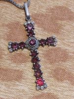 Antikes Kreuz Silber an Silber Halskette
